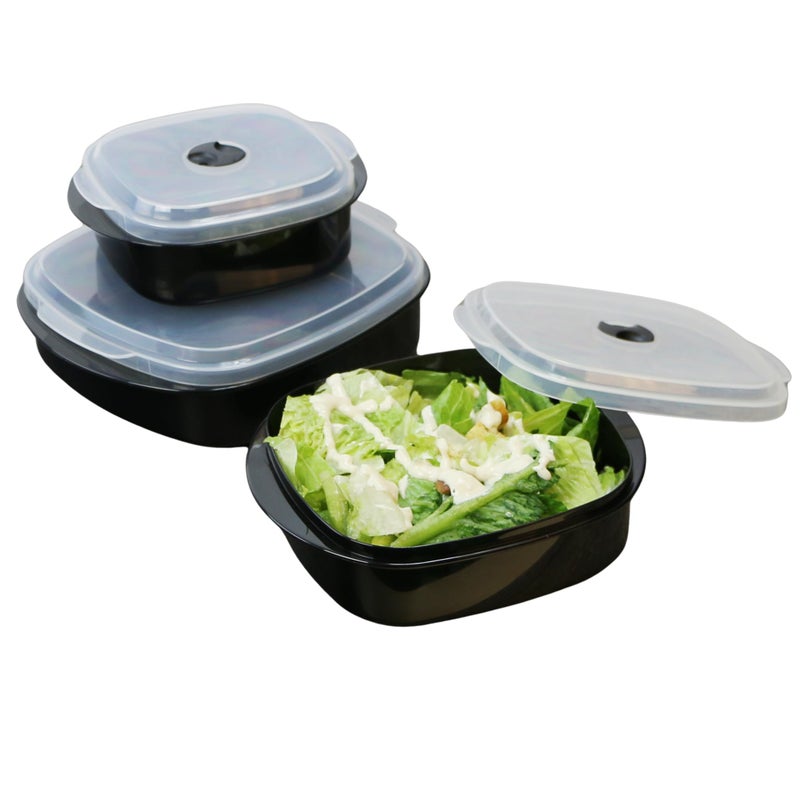 Reston Lloyd Calypso Basics by Reston Lloyd 6-Piece Microwave Cookware, Steamer and Storage Set, Black - Image 4